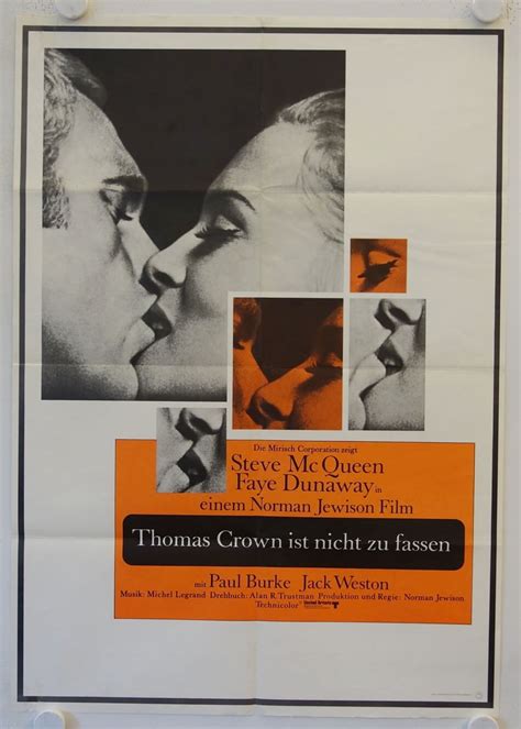 The Thomas Crown Affair Original Release German Double Panel Movie Poster