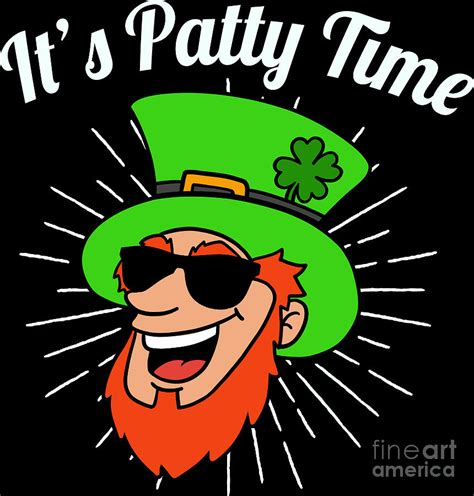 Its Patty Time St Patricks Day Shamrock Clover Digital Art By Haselshirt Fine Art America