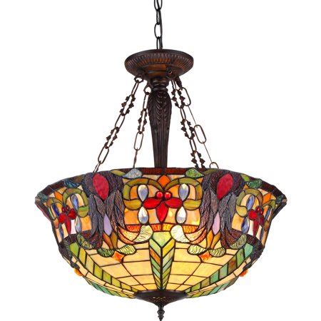 Today ,i bring some tiffany style ceiling pendant to you.may this style can let your home become extraordinary! Chloe Lighting Riley Tiffany-Style 3-Light Victorian ...