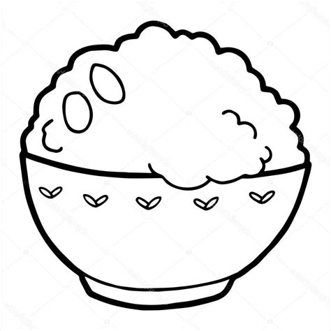 A Bowl Of White Rice Colouring Pages Picolour - vrogue.co