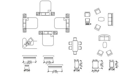 Multiple Double Beds And Hotel Furniture Blocks Cad Drawing Details Dwg