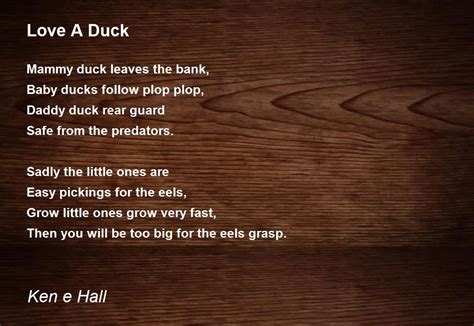 Love A Duck Love A Duck Poem By Ken E Hall