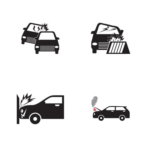 Car Crash Icon Vector Template Illustration 7255160 Vector Art At Vecteezy
