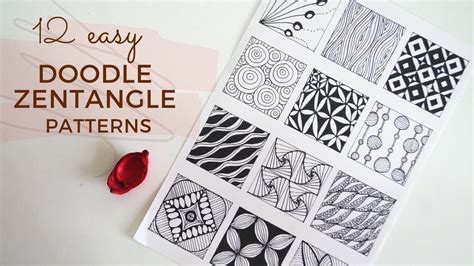 12 Different Easy Doodle Patterns For Beginners Zentangle Simple