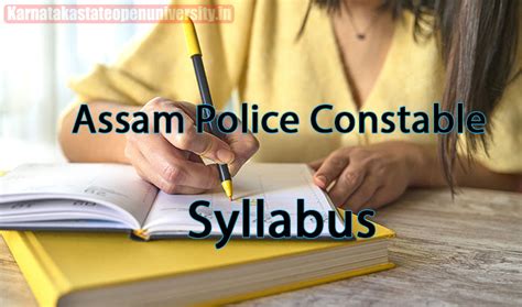 Assam Police Constable Syllabus 2024 Out PDF SLPRB Assam Constable