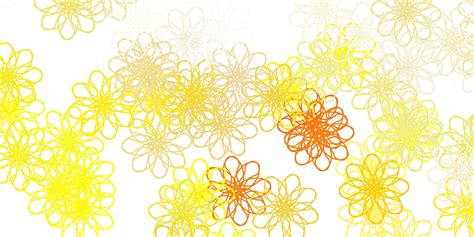 Light Orange Vector Doodle Background With Flowers 1888425 Vector Art