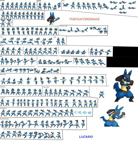 Pokemon Lucario Sprite Sheet By Thehunterdrake On Deviantart