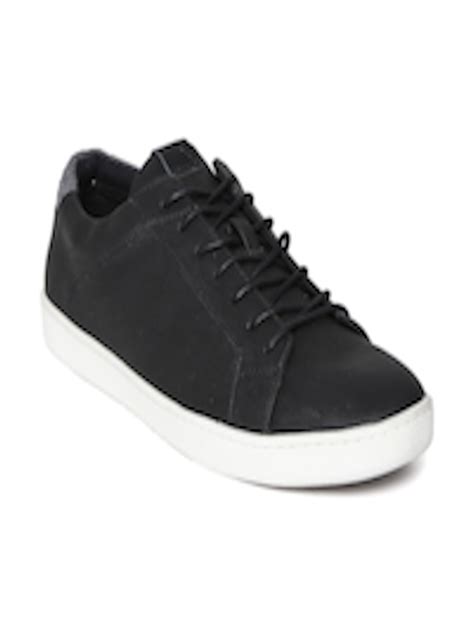 buy aldo men black leather sneakers casual shoes for men 967519 myntra
