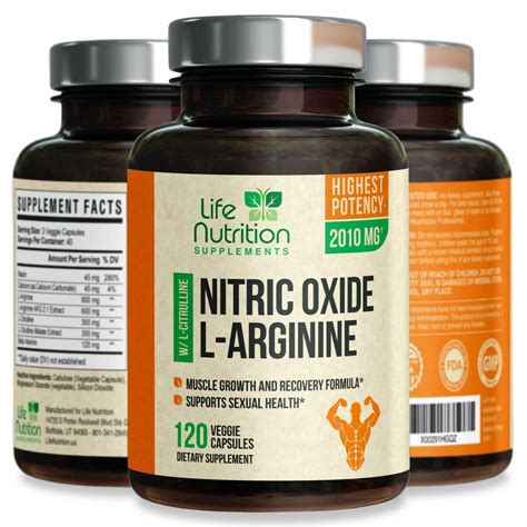 L Arginine Nitric Oxide 10mg Extra Strength Muscle Building Booster ...