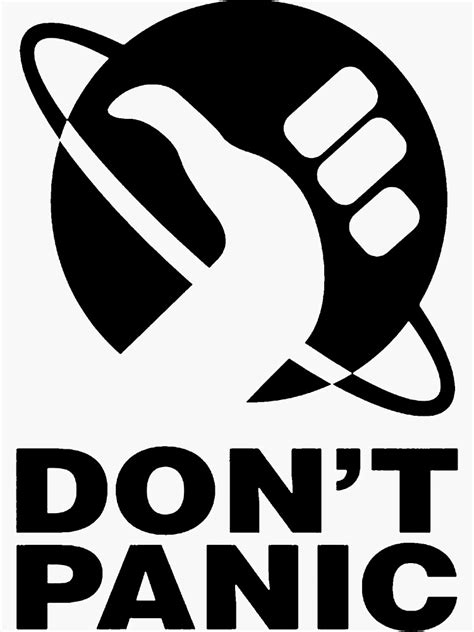Dont Panic Hitchhikers Guide Sticker By Alwatkins1 Redbubble