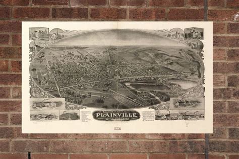 Vintage Plainville Print Aerial Plainville Photo Vintage Plainville