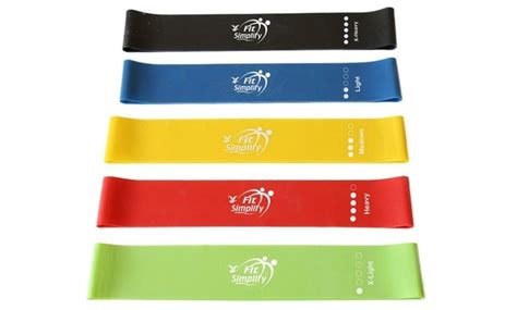 Fit Simplify Resistance Loop Exercise Bands 5 Pack Groupon