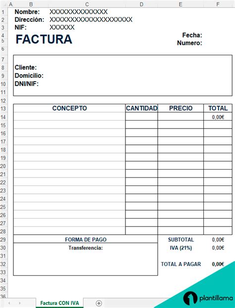 Plantilla De Factura Simple Con Excel Plantillas Grat Vrogue Co
