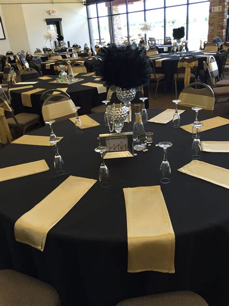 Black And Gold Decorations For Table Formal Party Decorations 50th