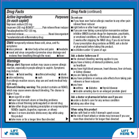 Aleve cold and sinus d. Sinus and Cold D (tablet, film coated) CVS Pharmacy