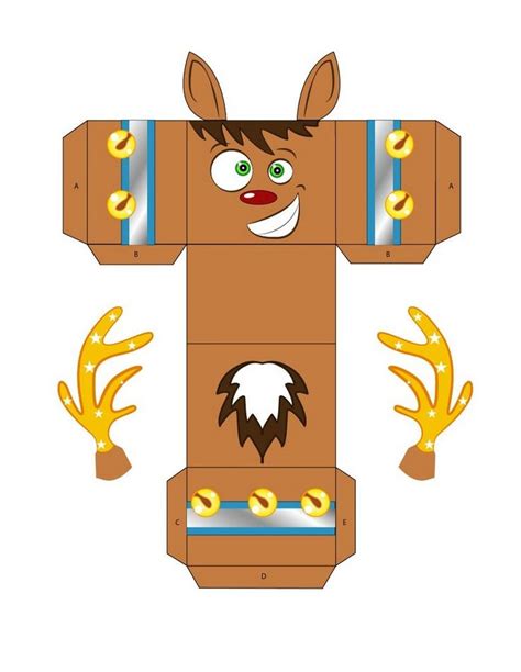 Bring deine vorstellungskraft auf ein neues realistisches level. Geschenkbox Elch zum Ausdrucken - Bastelidee für Kinder | Bastelvorlagen weihnachten ausdrucken ...