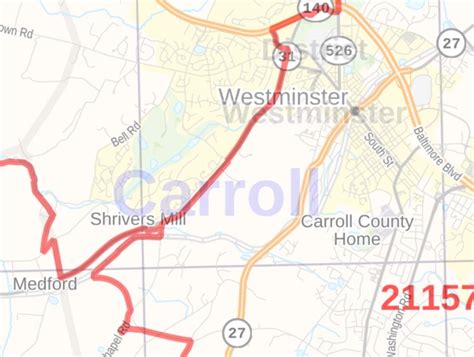 Carroll County Md Zip Code Map