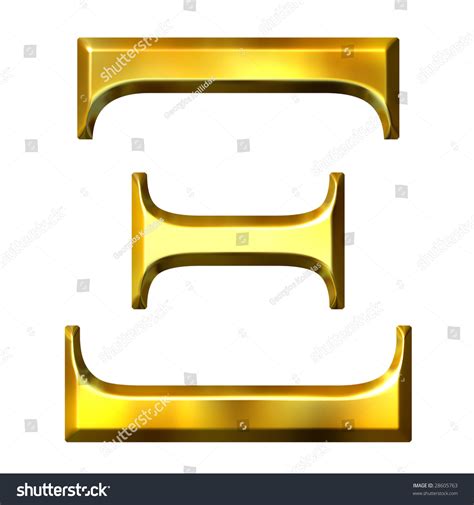3d Golden Greek Letter Xi Stock Photo 28605763 Shutterstock