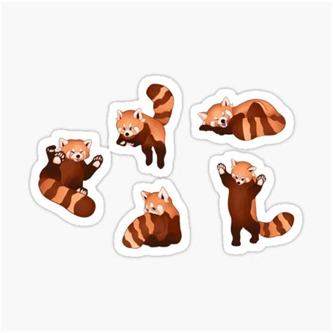 Red Panda Pattern Sticker For Sale By Freshdazzle Redbubble