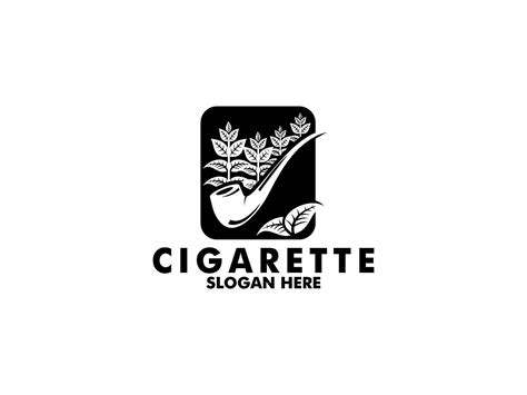 Cigarette Logo With Pipe Tobacco Logo Vector Premium Cigar Smoke