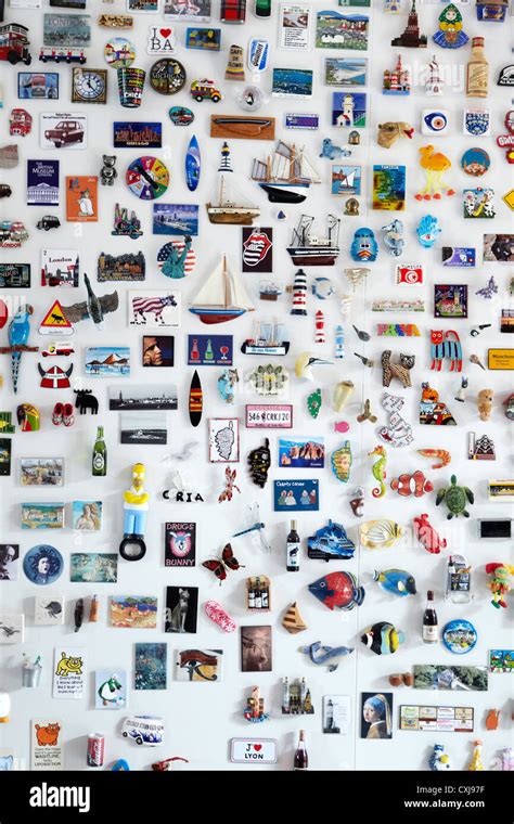 Fridge Magnet Collection Showing Magnets From Around The World