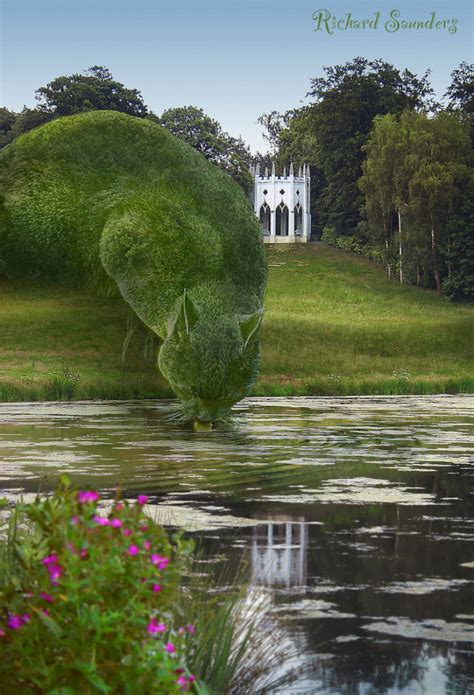 Surrealist Topiary Cats By Richard Saunders