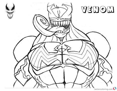Check spelling or type a new query. Venom Coloring Pages Lineart Half - Free Printable ...