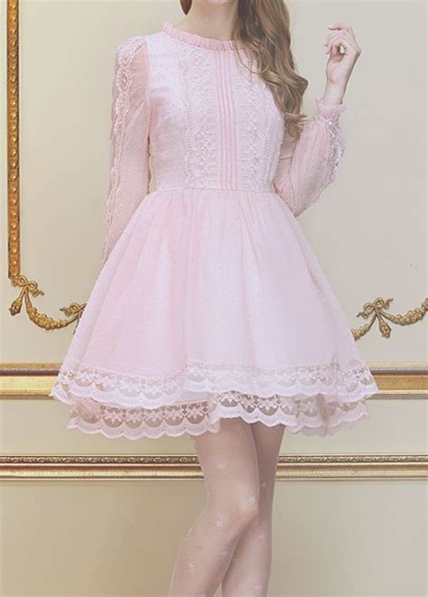 Pastel Pink Lace Dress ♡ Pretty Dresses Lace Pink Dress Gorgeous