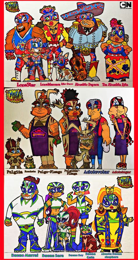 Mucha De Lucha Reboot The 3 Heroic Familias By Wilduda On Deviantart