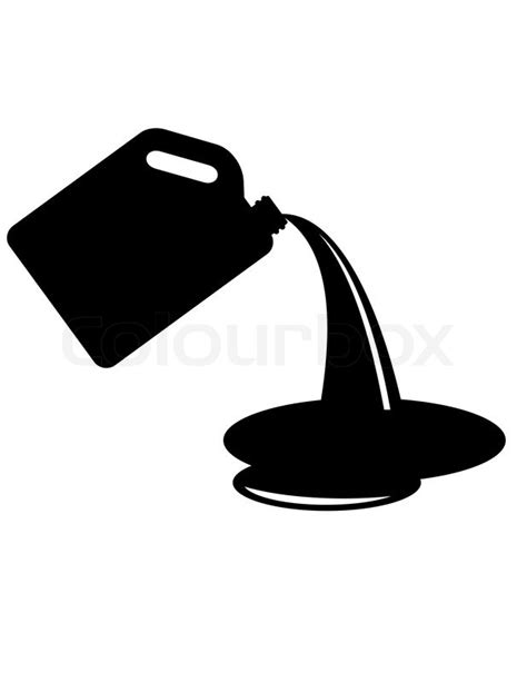 Silhouette Of A Canister Of Gasoline On A White Background