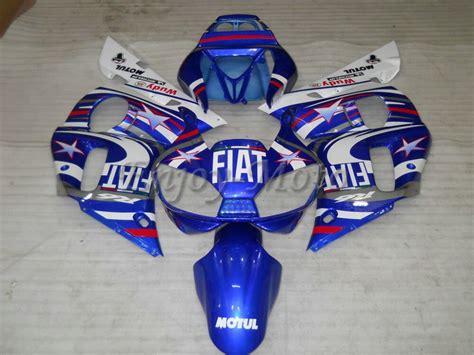 Free 5 Ts Abs Glossy Injection Blue White Star Fairing Yzf600 R6 98