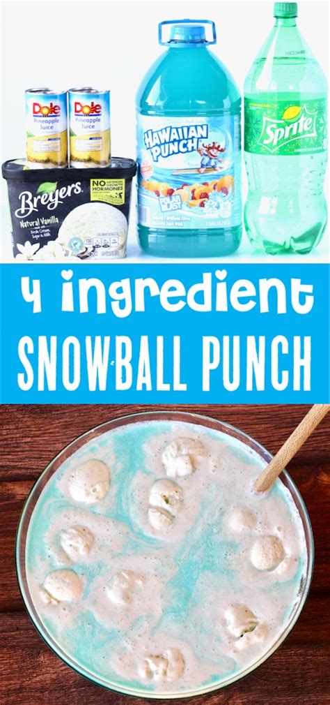 Snowball Blue Party Punch Recipe Just 4 Ingredients The Frugal Girls