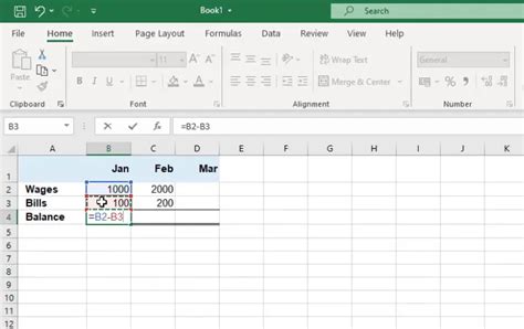 Microsoft Excel Subtract A Cell From Another Cell