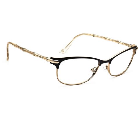 Gucci Eyeglasses Gg 4277 4z6 Blackandgold Cat Eye Metal Frame Etsy