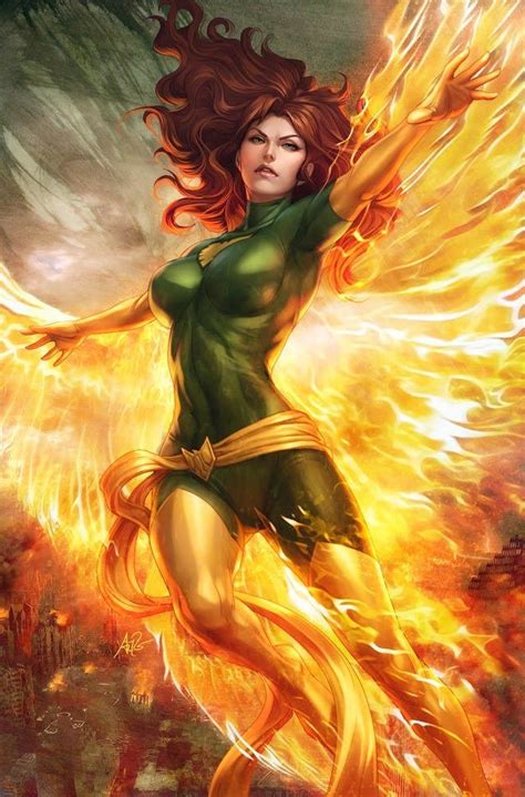 Jean Grey Phoenix Sexy Superhero X Man Comic Book Hot Girl Photoshop Illustration Digital Design
