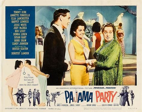 Lobby Card For The Aip Film Pajama Party 1964 Starring Annette