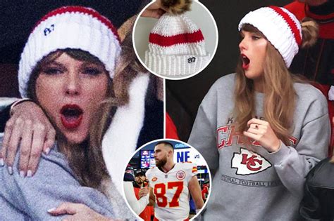 Taylor Swift Rocks Beanie Featuring Travis Kelces Number For Chiefs Game