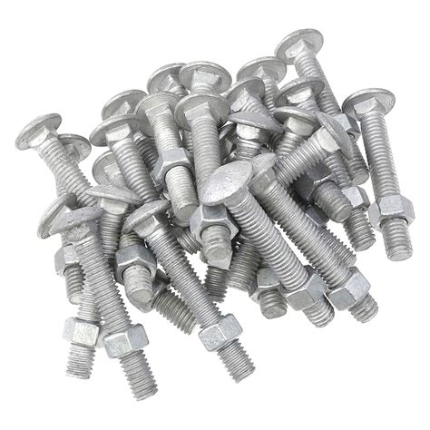 38 X 2 12 Long Carriage Bolts With Nuts Galvanized Steel Pack Of