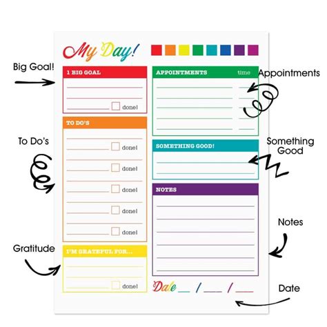 Printable Daily Planner Pages Great For Staples Arc Notebooks Or Diy