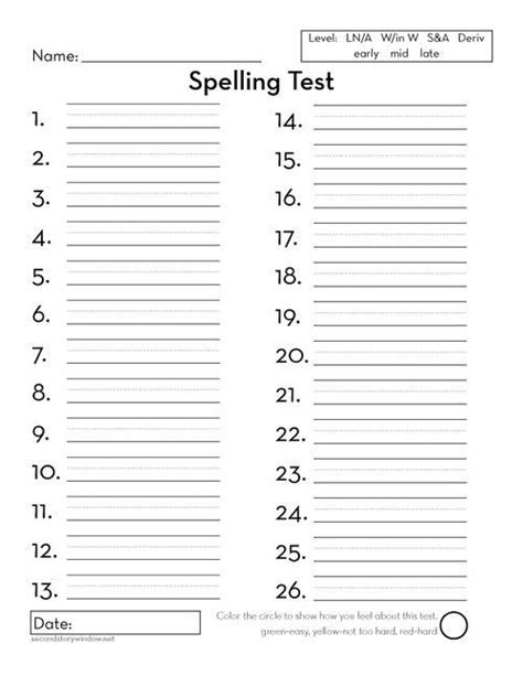 Spelling Worksheets Spelling Worksheets Blank