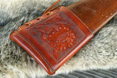 Floral pattern old west gun handle. Carved Recoil Pad | via Flickr - Mr. Legendary Leather ...