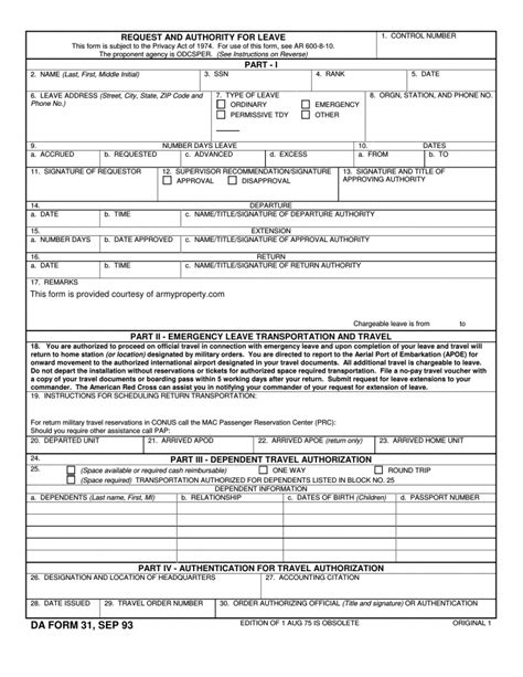 Fillable Da Form 31 Microsoft Word Printable Forms Free Online