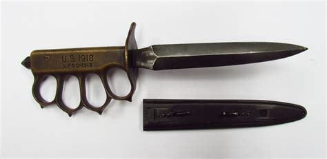 A Us 1918 Marked Trench Knuckle Duster Knife