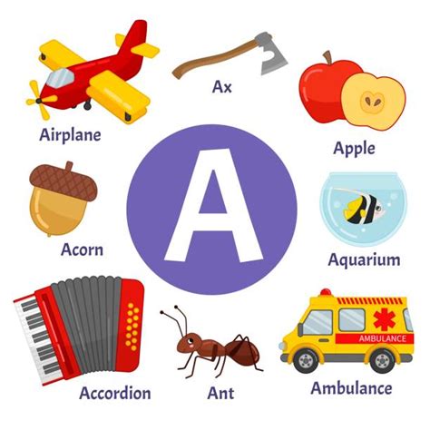 20 Flashcard Letter A Is For Aeroplane Illustrations Royalty Free