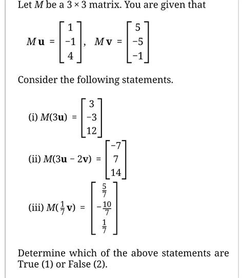 Solved Let M Be A 3×3 Matrix You Are Given That