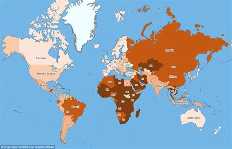 Worlds Most Dangerous Countries Revealed Daily Mail Online
