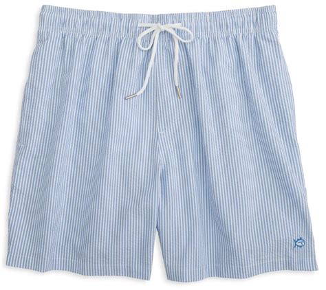 Southern Tide Seersucker Swim Trunks In Blue Country Club Prep