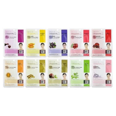 dermal anti aging collagen essence masks assorted sheet mask mega 10 pack the ultimate 10