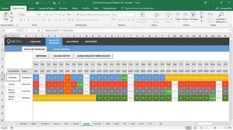 Planilha De Escala De Trabalho Em Excel Vizual Planilhas Empresariais Planilhas Em Excel De Alto