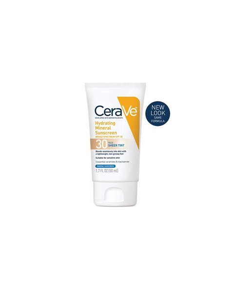 Cerave Hydrating Mineral Sunscreen Spf Face Sheer Tint
